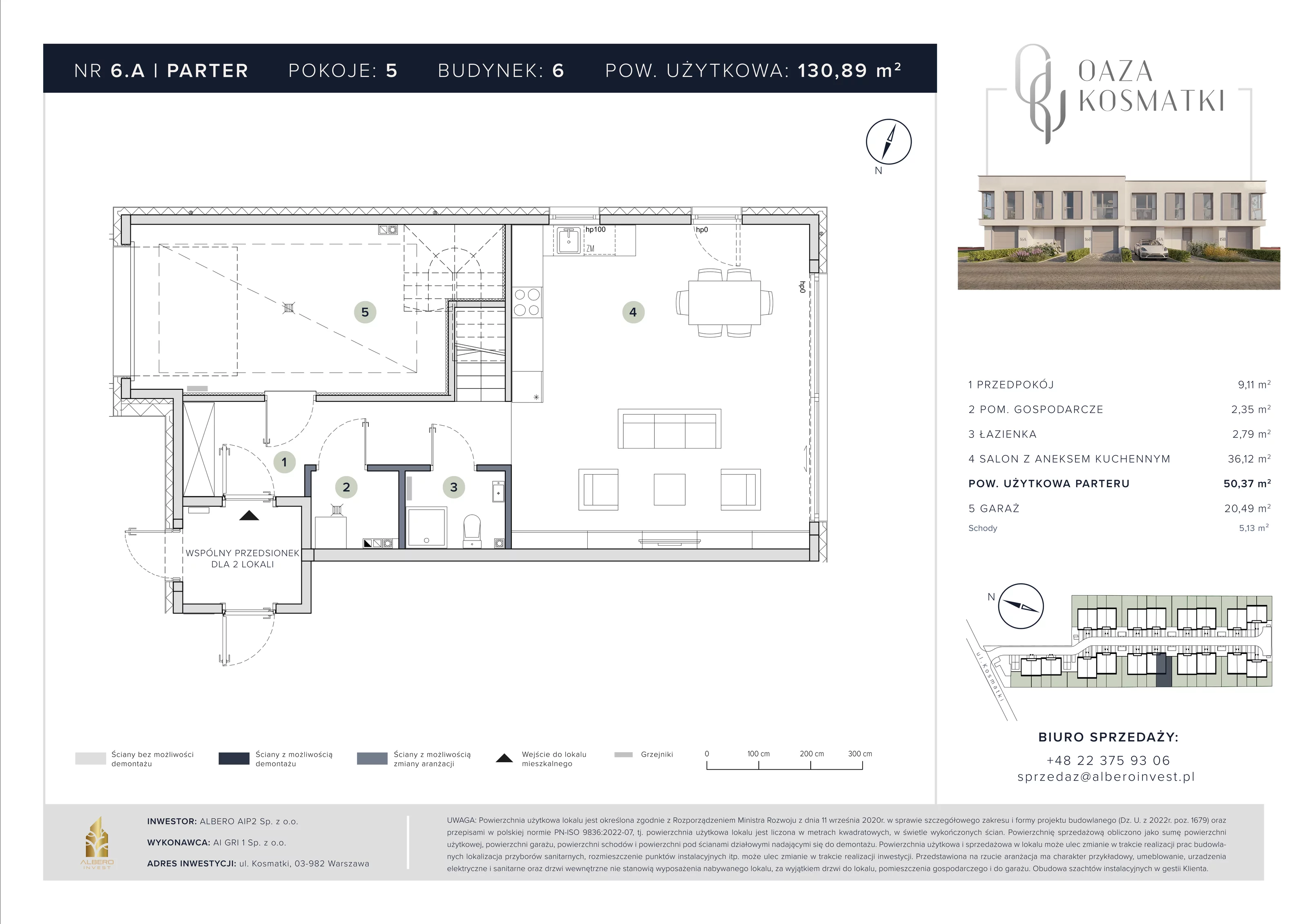 Dom 130,89 m², oferta nr 6.A, Oaza Kosmatki, Warszawa, Wawer, Gocław, ul. Kosmatki 32/34